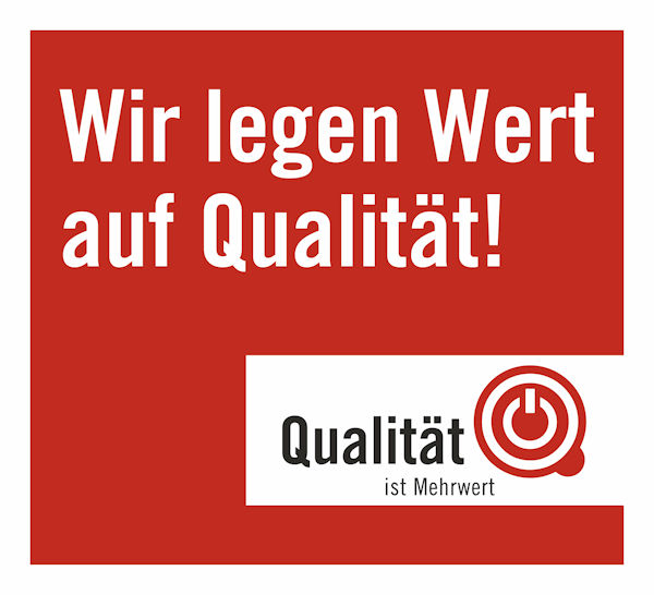 logo wir legen wert auf qualitaet klein