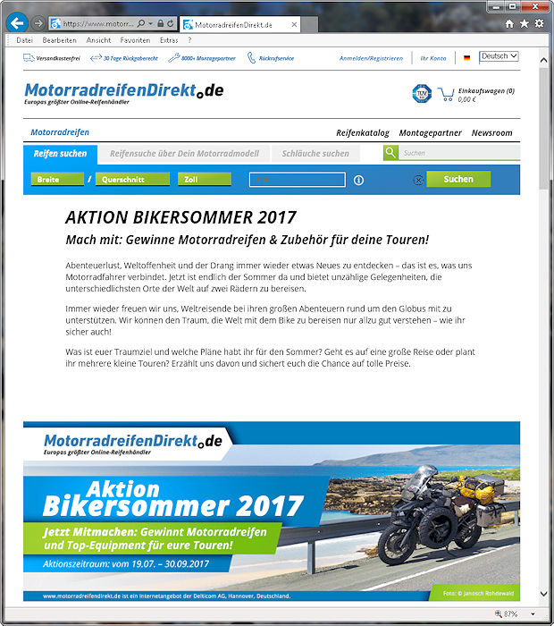 Delticom Aktion Bikersommer 2017