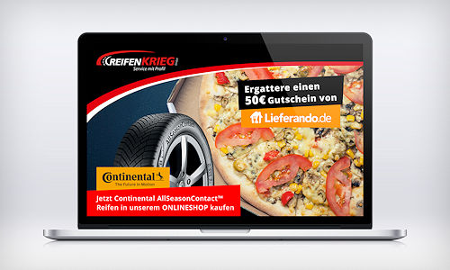 Reifen Krieg AllSeasonContact Lieferando Aktion