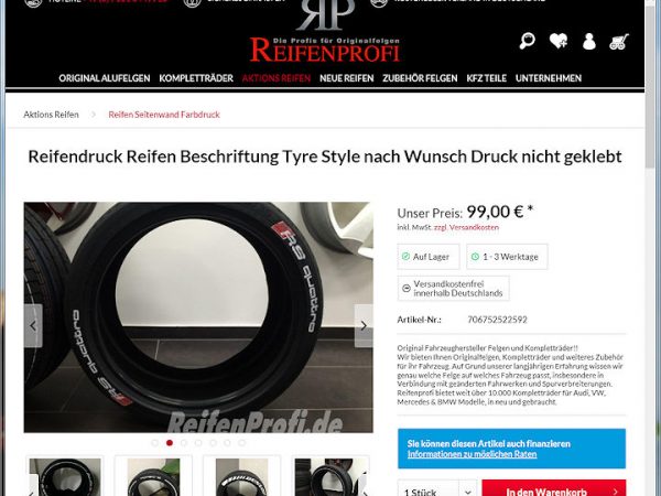 Reifenprofi Reifenbedruckung