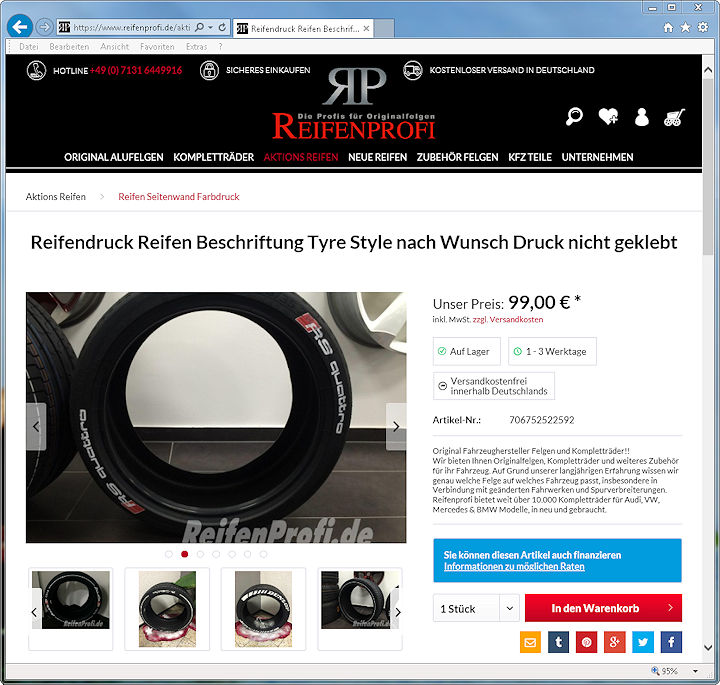Reifenprofi Reifenbedruckung