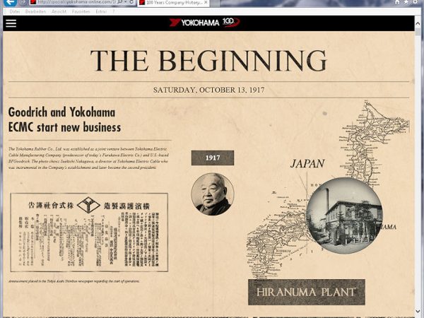 Yokohama Microsite zum 100 Jährigen