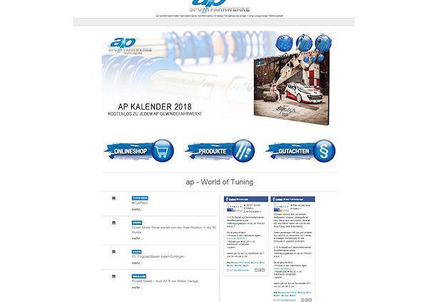 Ap Sportfahrwerke Relaunch des Onlineauftrittes