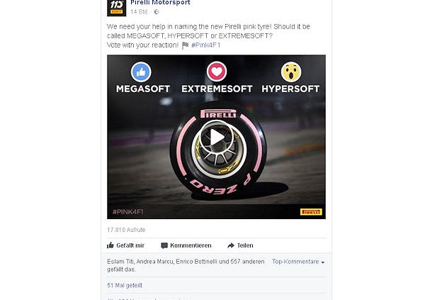 Pirelli F1 Reifenmischungsnamenabstimmung
