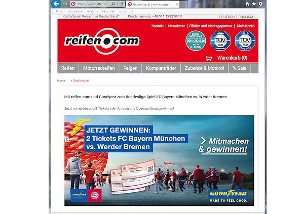 Reifen.com Goodyear Gewinnspiel