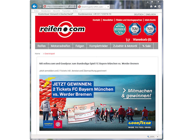 Reifen.com Goodyear Gewinnspiel