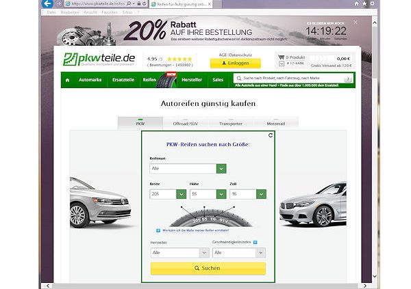 Website www.pkwteile.de