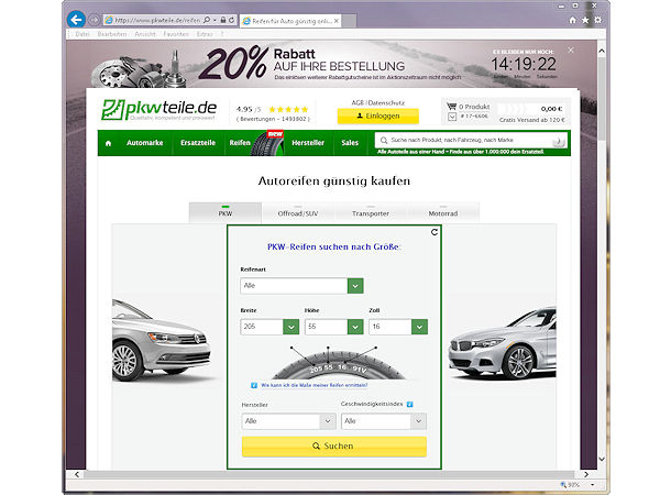 Website www.pkwteile.de
