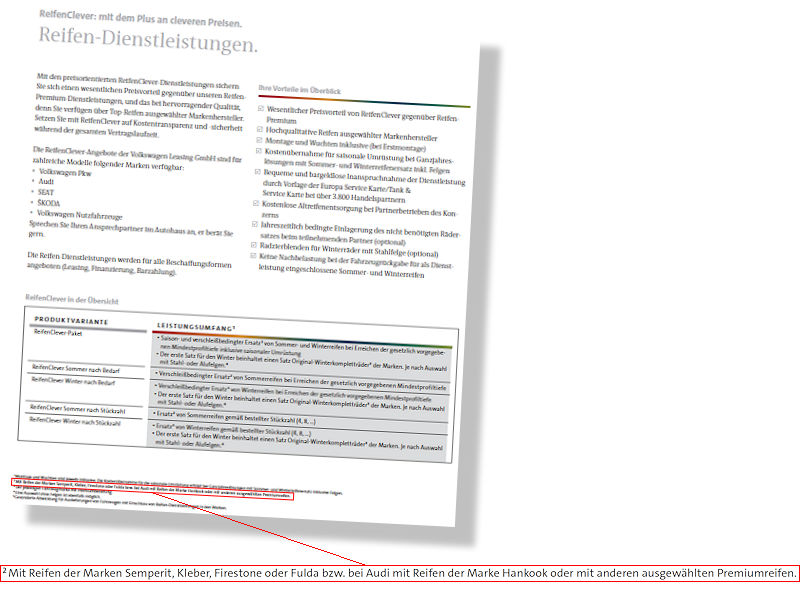 Volkswagen ReifenPremium und ReifenClever