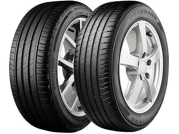 Bridgestone DriveGuard links und Firestone Roadhawk