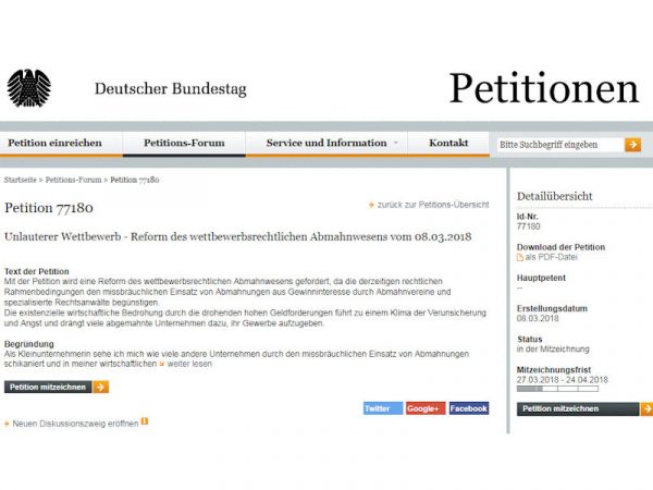 Online Petition klein