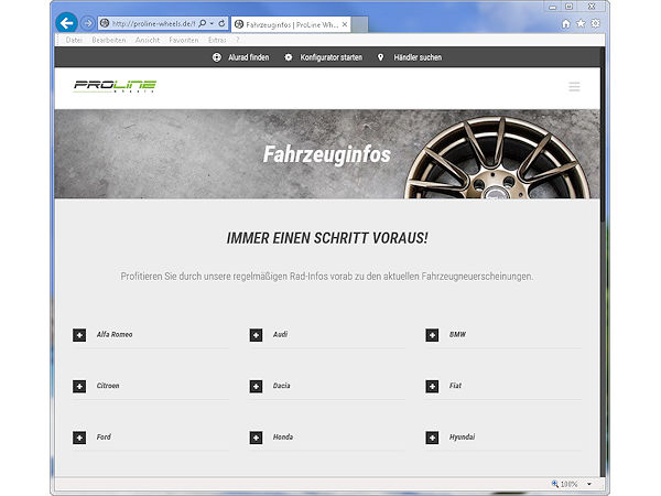 ProLine Wheels Tec Homepage