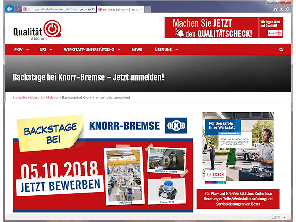 Qualität ist Mehrwerk Backstage bei Knorr Bremse