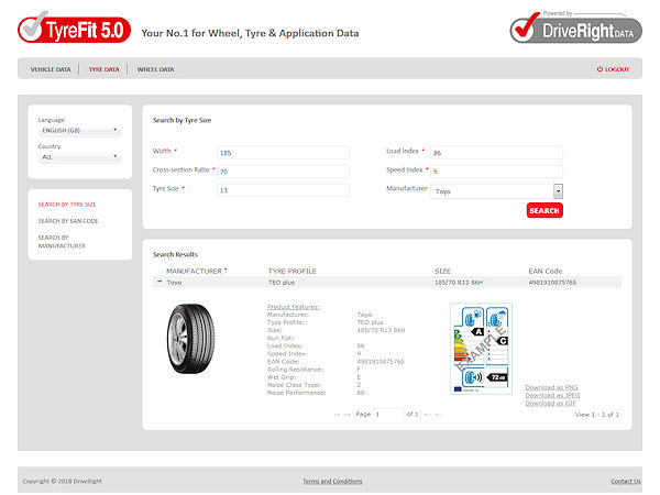 DriveRightData Sonderangebot für TyreFit 5.0
