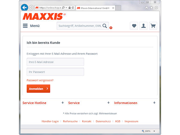 Maxxis Webshop