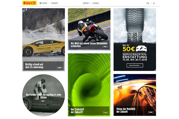 Pirelli Webseite