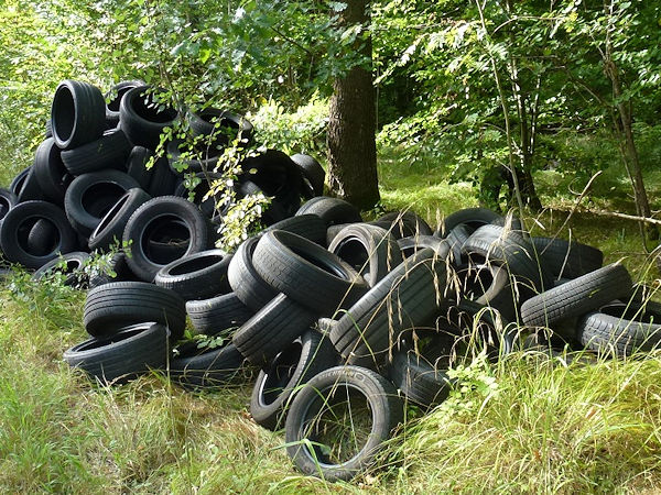 Wild entsorgte Altreifen