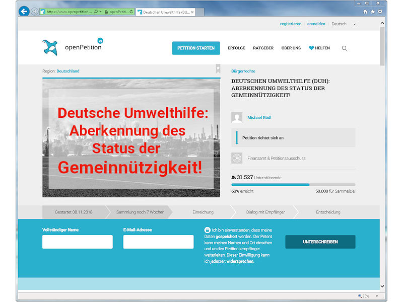 OpenPetition gegen die DUH