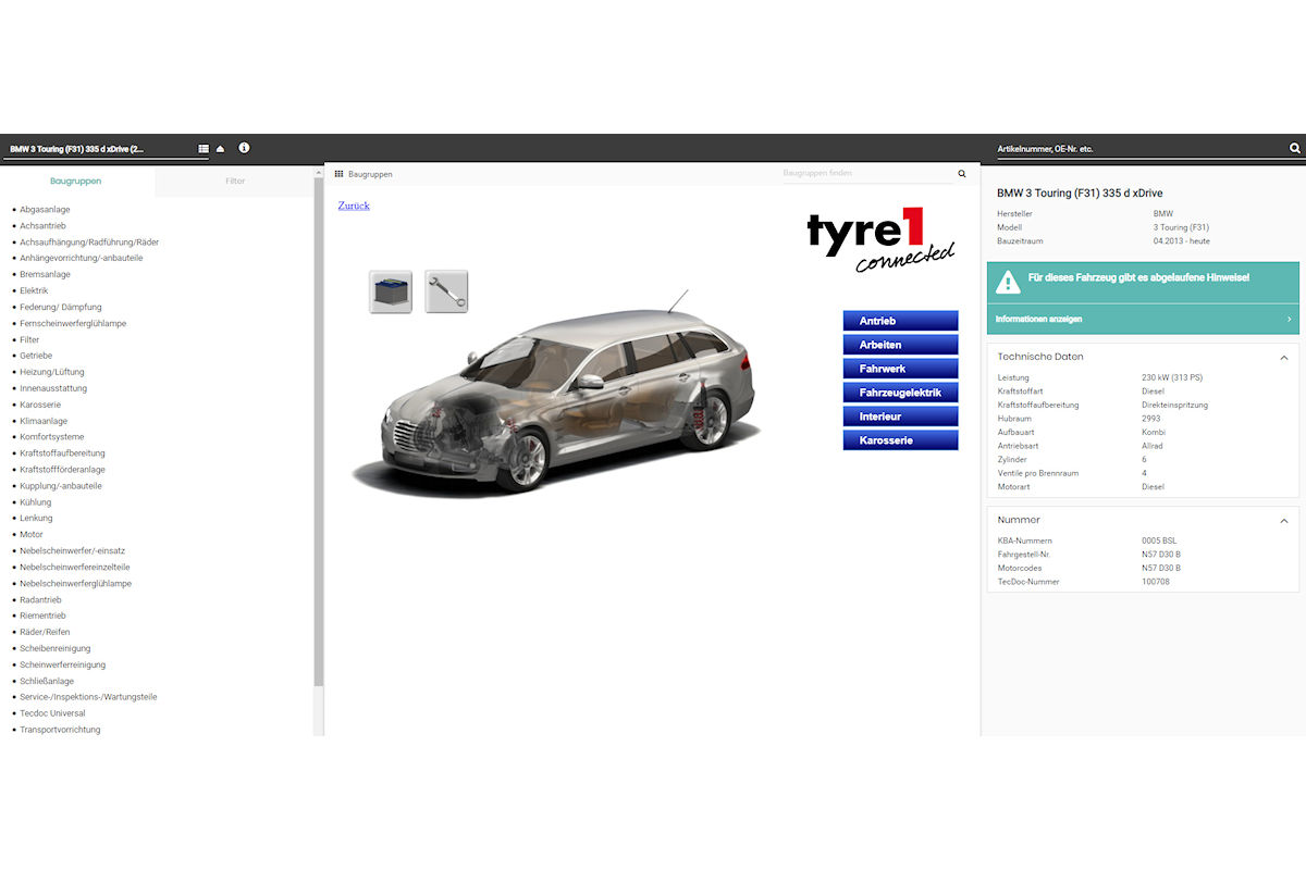 Tyre1 Connected Screenshot Kfz Teile Tool tb