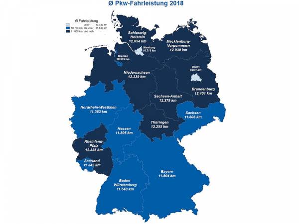 Check24 zur jährliche Pkw Fahrleistung in Deutschland