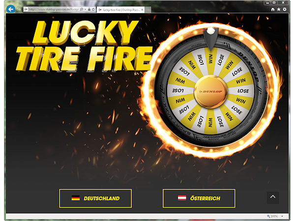 Dunlop Lucky Tire Fire Gewinnspiel