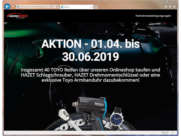 Reifen Krieg Toyo Treueaktion