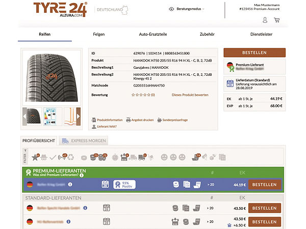 Saitow Kriterien für Listung als Tyre24 Premiumlieferant