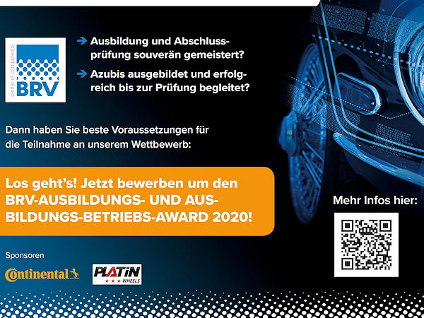 BRV Bewerbungschluss für Ausbildungs Awards 2020