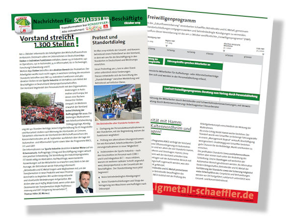 IG Metall zum Stellenabbau bei Schaeffler