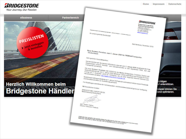 Bridgestone Preisanpassung tb