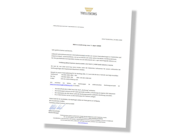 Trelleborg Wheel Systems Austria Umstrukturierung