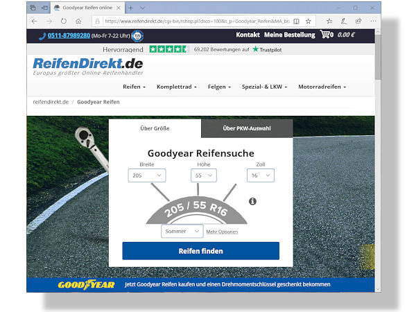 Delticom Reifendirekt Goodyear Aktion