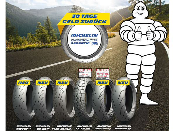Michelin Motorradreifenzufriedenheitsgarantie