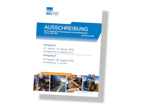 BRV Lehrgangsausschreibung Kfz Serviceberater im Reifenfachhandel