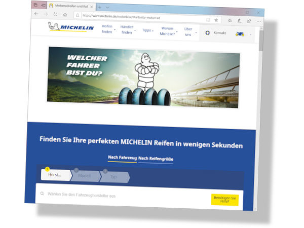 Michelin Motorradwebsite