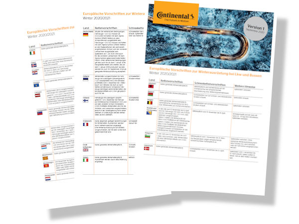 BRV Conti Unterlage Nfz Winterreifenvorschriften