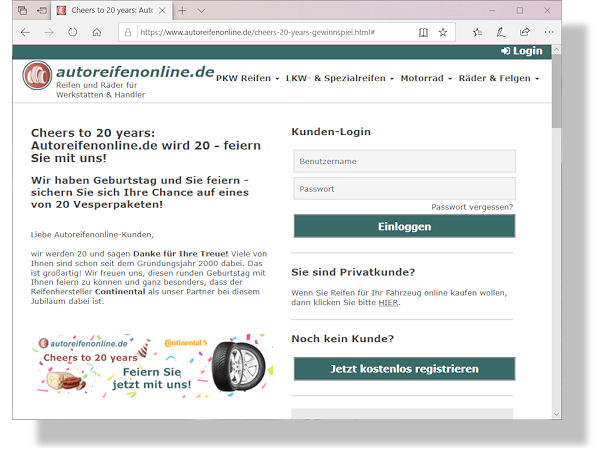 Delticom Autoreifenonline wird 20