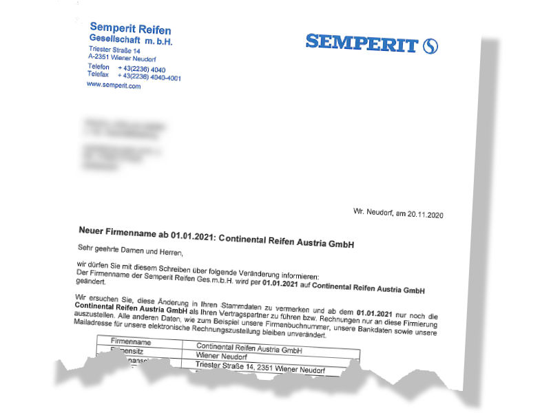 Umfirmierung Semperit