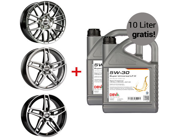 Wer im Aktionszeitraum einen Rädersatz der Typen 5DS 005“ oder „5KS 003“ bei DBV ordert, bekommt zehn Liter Motoröl gratis dazu (Bild: DBV Würzburg)