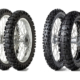 Der Dunlop-Trainingsreifen „D952“ (links) hat in den vier Größen 80/100-21 51M (Vorderreifen), 110/90-18 61M, 120/90-18 65M und 110/90-19 62M (alles Hinterreifen) eine ECE-R75-Zertifizierung erhalten, während der „D908 RR“ in der Vorderreifengröße 90/90-21 54S sowie in den beiden Hinterreifengrößen 140/80-18 70R und 150/70B18 70S ab Produktionsmonat April eine M+S-Kennung aufweist (Bild: Dunlop)