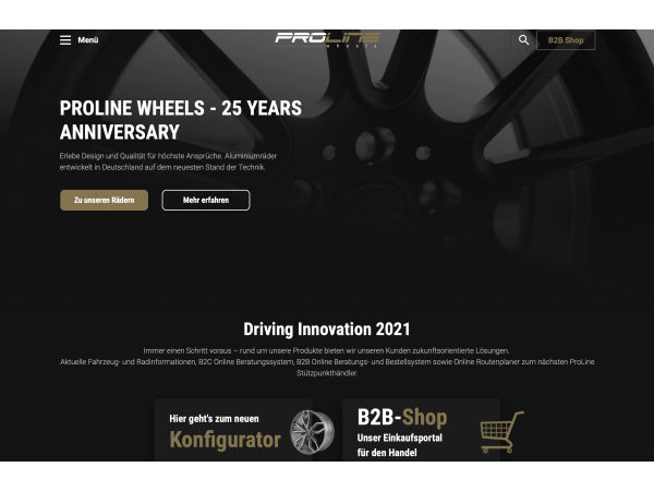 ProLine Internetseite