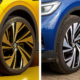 Auf offiziellen VW-Pressefotos ist der ID.4 bis dato einzig und allein auf Sommerreifen wie Pirellis „P Zero“ (links) oder Bridgestones „Turanza Eco“ zu sehen (Bilder: Volkswagen)