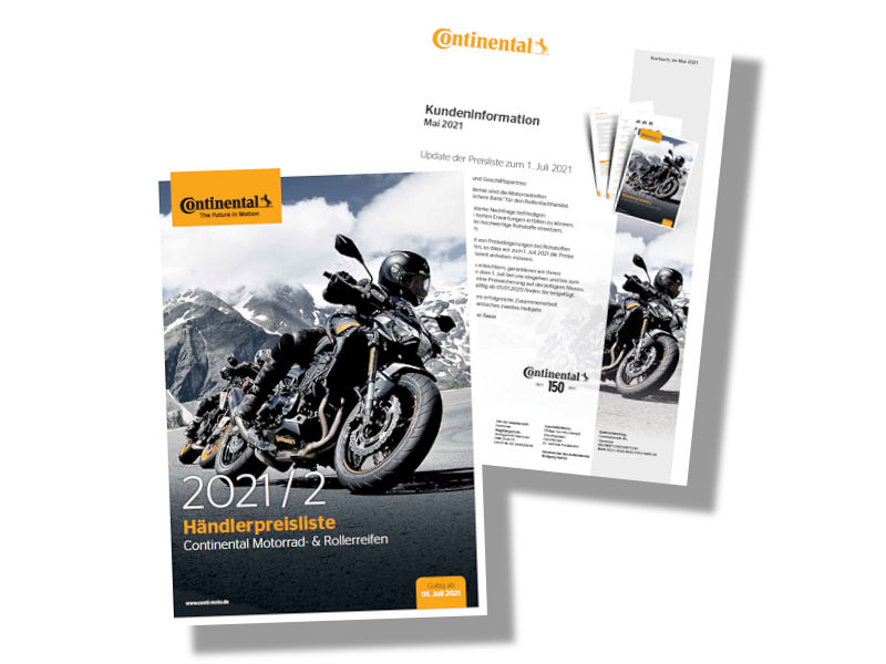 Contis neue Händlerpreisliste 2021/2 in Sachen der Motorrad- und Rollerreifen des Herstellers soll ab 1. Juli gültig sein (Bild: Continental)