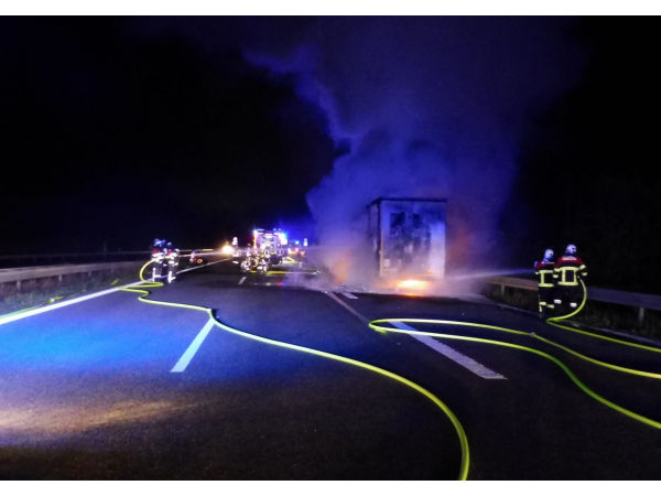 Polizei Brand Lkw klein