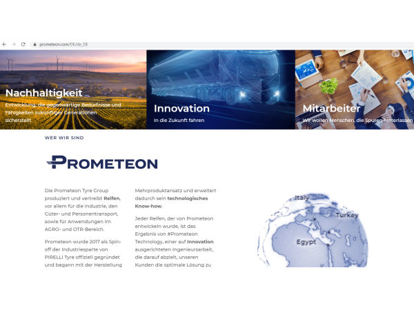 Prometeon Webseite