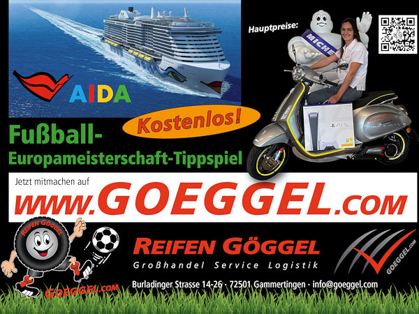 Hauptpreise des Gewinnspiels von Großhändler Reifen Göggel sind zwar eine Urlaubsreise mit einem Schiff aus der Aida-Flotte oder eine Vespa Elettrica, aber ausgelobt sind alles in allem mehr als 500 Preise im Gesamtwert von über 30.000 Euro (Bild: Reifen Göggel)