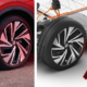 Ob Werbeplakat (links) anlässlich der Fußball-EM oder aktuelle Pressemitteilung zum ID.4 von VW: Was die (Erstausrüstungs-)Bereifung des vollelektrischen Wagens betrifft, gibt sich der Automobilhersteller Mühe, seine diesbezügliche Lieferantenwahl nicht unbedingt an die große Glocke zu hängen (Bilder: Volkswagen)