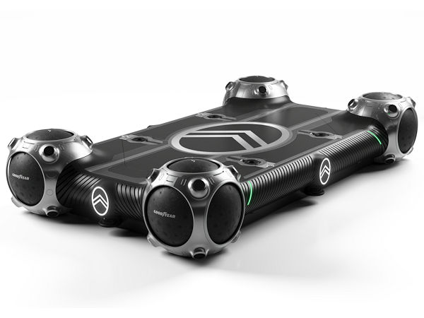 Für Citroëns Vision einer elektrische angetriebenen autonomen Fahrzeugplattform hat Goodyear eigenen Worten zufolge einen maßgeschneiderten Prototyp seines kugelförmigen Konzeptreifens „Eagle 360“ entwickelt (Bild: Goodyear)
