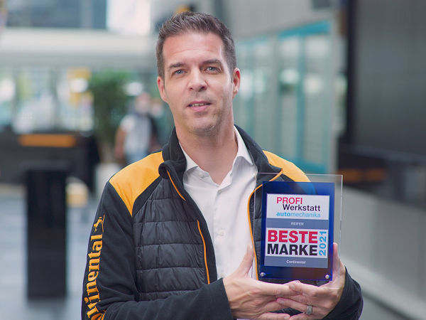 „Dieser Preis ist für uns großer Ansporn voller Leidenschaft und Engagement täglich unser Bestes zu geben“, sagt Marc Schmitt, Leiter Markenkommunikation Reifenersatzgeschäft Deutschland (Bild: Continental/Unternehmensvideo)