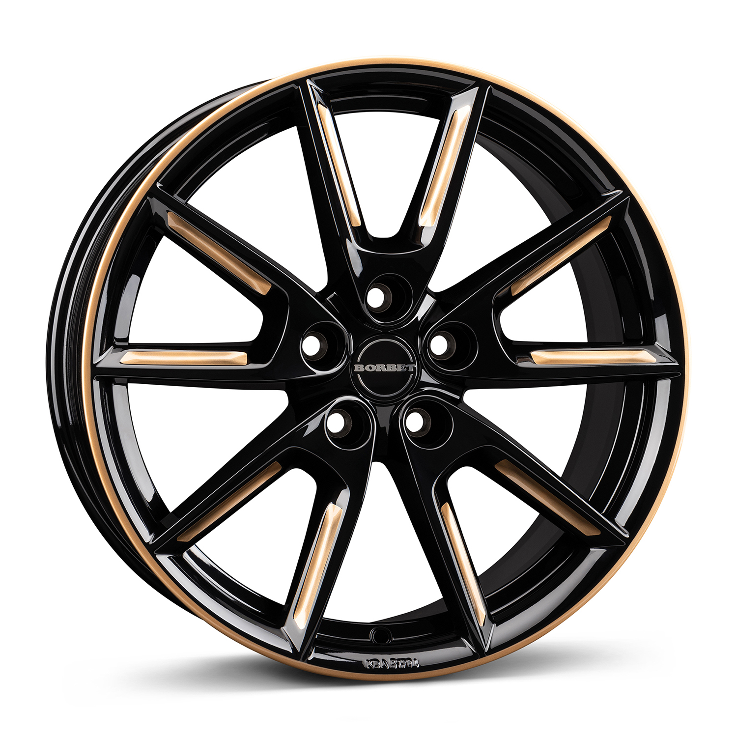 BORBET LX18 black glossy gold spoke rim 002